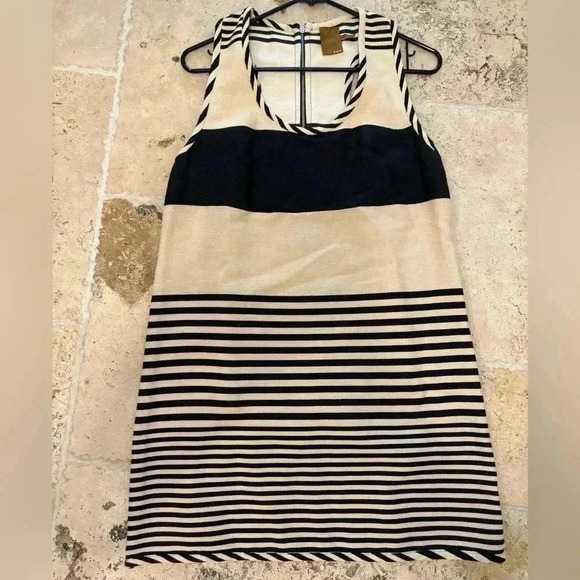 Ali Ro beige and black striped dress - Picture 1 of 5